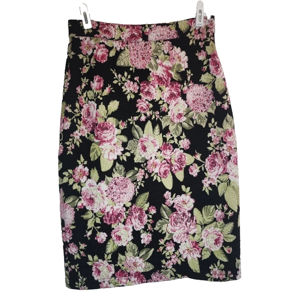Anthropologie Maeve XS Stretch Knit Floral Jacquard Pencil Skirt Classic Office
